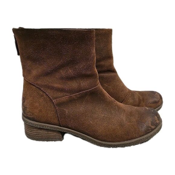 Dansko Brianne Waterproof Suede Leather Boot Brown Zip Women's Size 40 - Picture 1 of 9